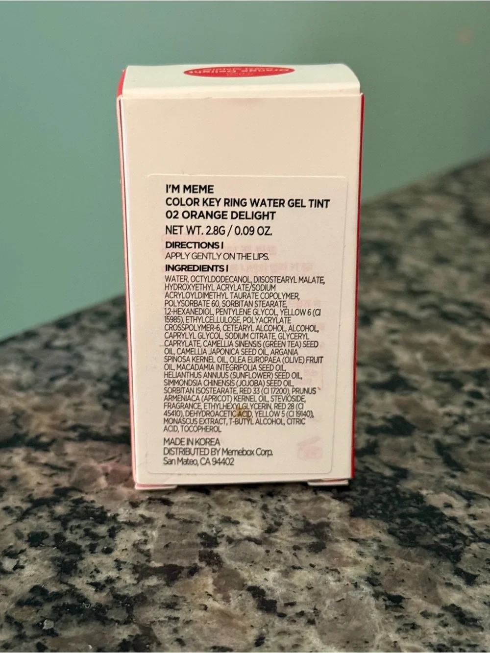 I'm Meme Color Key Ring Water Gel Tint - Orange Delight